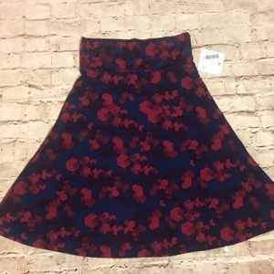 NWT LuLaRoe Azure Skirt Medium Blue And Red